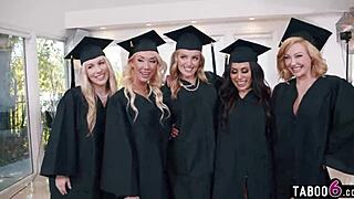 milf grad party? nah... turns into wild reverse gangbang with horny milfs banging everyone!