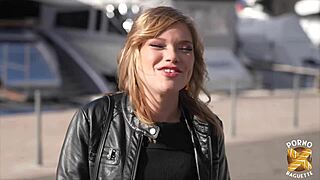 Lulu the stunning French blonde slips into lingerie and stockings flaunting her ass natural tits and tiny waist