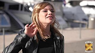 Lulu the stunning French blonde slips into lingerie and stockings flaunting her ass natural tits and tiny waist