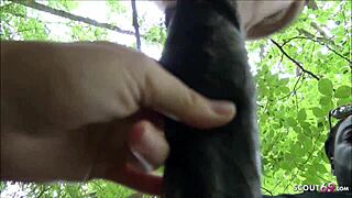 Berlin street whore gets fucked by black guys in the park