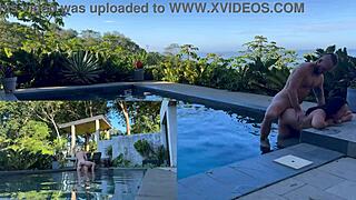 Wanna See Outdoor Anal Creampie and Deepthroat Blowjob by Pool in Costa Rica?