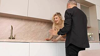 Watch Cute Blonde's Big Natural Tits Bare in Studio