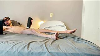 check out my small waist stroking this vibrating monster cock toy sucking deep