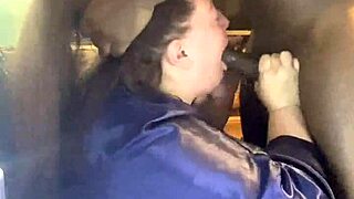 bbw slut feels pure joy slurping massive black cock