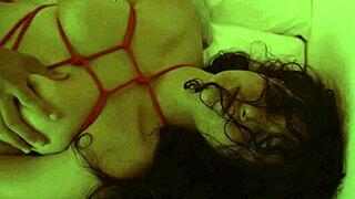 shy college slut bound and roughly penetrated in intense bdsm cowgirl session