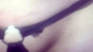 G-string fishnets tease deep in the woods