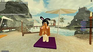 roblox group threesome with big tits blonde and ebony bent over doggystyle