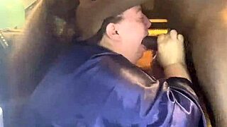 bbw slut feels pure joy slurping massive black cock