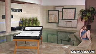 Granny Christine White's Natural Tits Massaged Before Young Stud Rides Her