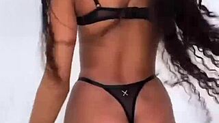 closer club views of boutinela's black bikini tease