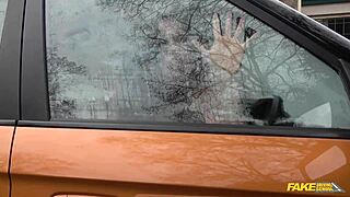 Dude that milf examiner's full sexual advances distract the horny male student at fake driving school!