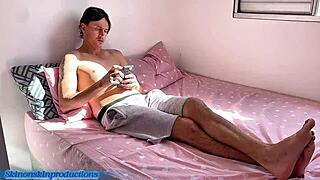 Nervous poke stretches tight 18yo girl's wet pussy deep