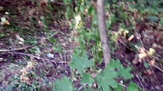 Girlfriends masturbate publicly in forest undetected