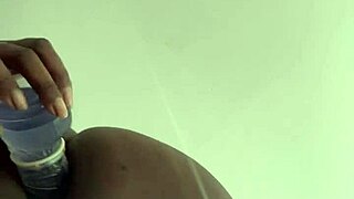 Intense anal dildo training stretches tight hole wide