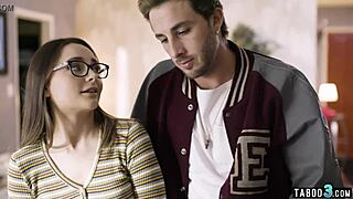 Pervy superstar overpowers shy teen reporter Aften Opal