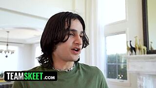 bratty babysitter flips the script groping her way to desk sex dominance over the nerd