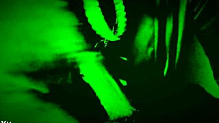 bbw ebony throats deep in night vision cosplay