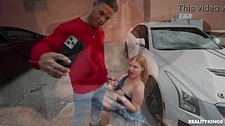 athletic blonde picked up in parking lot for pov deepthroat cumshot