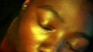 Ebony cocksucker scene delivers black babe's deep blowjob skills