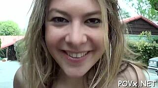 barely legal teen seduces with dirty pov blowjob