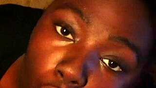 Ebony cocksucker scene delivers black babe's deep blowjob skills