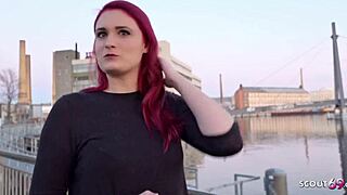 german redhead student melina fucked hard outdoor casting cash