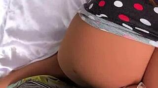 Naughty guy creampies stepdaughter's pussy in sheer sex toy play