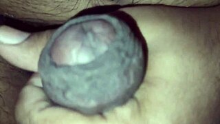 peehole play on huge cock foreskin closeup ends in massive slowmo cumshot