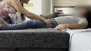 husband slides into wife's warm sensual folds