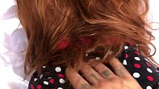 Naughty guy creampies stepdaughter's pussy in sheer sex toy play