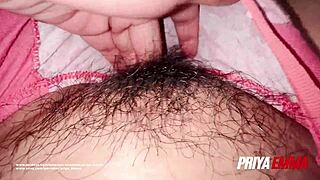 indian bhabhi aunty squeezes big soft boobs fingering hairy wet slit