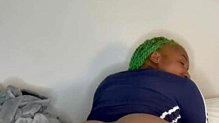 Skinny black teen humps pillow humping huge pussy lips post-gym