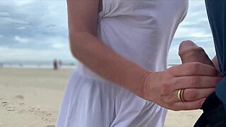 A stranger milf yanks huge cock public pov cumshot blast! 🤯🍆💦