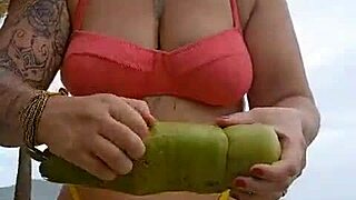 flashing my huge pussy on the beach