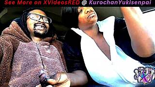 ebony milf in bear suit swallows cock homemade car blowjob tattoo wife