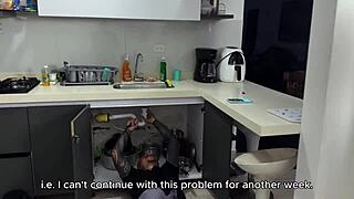 hot colombian calls felipe skull to fix pipe then rides his huge cock doggystyle