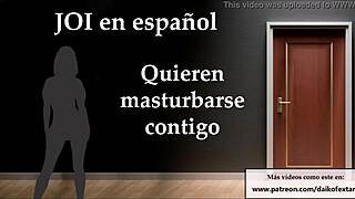 FOUR FRIENDS HOST JOI PARTY YOU JERK OFF SPANISH VOICE COMMANDS!