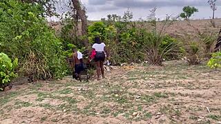 WOW! Chubby BBW's Huge Tits And Ass Worship In Forest!