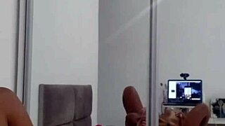 mature latina milf flashes lingerie online making him cum hard part 2