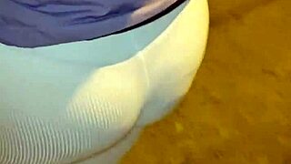 Chubby mature whore with huge ass in red thong accepts street fuck proposals from stranger