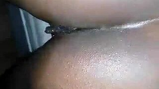 rextipy oils up melina's big natural black tits and tall skinny ass