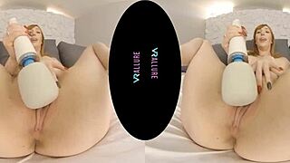 Hey check out vrallure redhead milf vibing her shaved pussy with toys