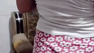 Auroraestelar the curvy latina milf housewife pisses masturbates in steamy shower workout