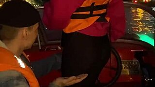 Girls Surprise Boat Guy with Big Cock Sloppy Suck and Cum Swallow