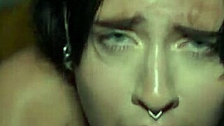 Blue eyed brunette wife feels ecstasy fucked nonstop in hotel bed