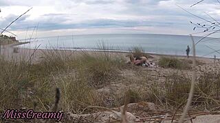 French teacher secretly blows stranger on nude beach?