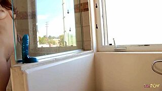 Blonde Bitch Shoves Beads Up Ass And Dildo In Pussy Before Wanking!