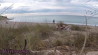 French teacher secretly blows stranger on nude beach?