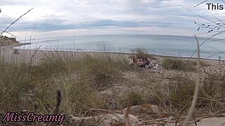 French teacher secretly blows stranger on nude beach?