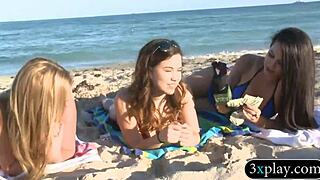 beach girls convinced painted bikini cash fun 😏💰